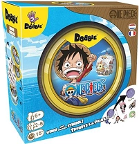 dobbelspel Dobble One Piece met ronde doos en anime illustraties